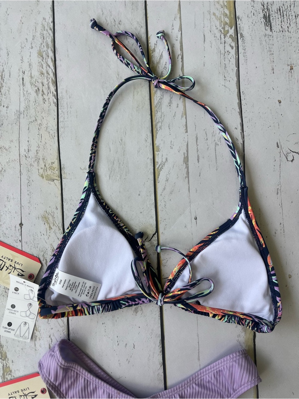 Salt Life NEW Bikini Top & Lavender Ribbed Bottom X SMALL - Picture 9 of 9